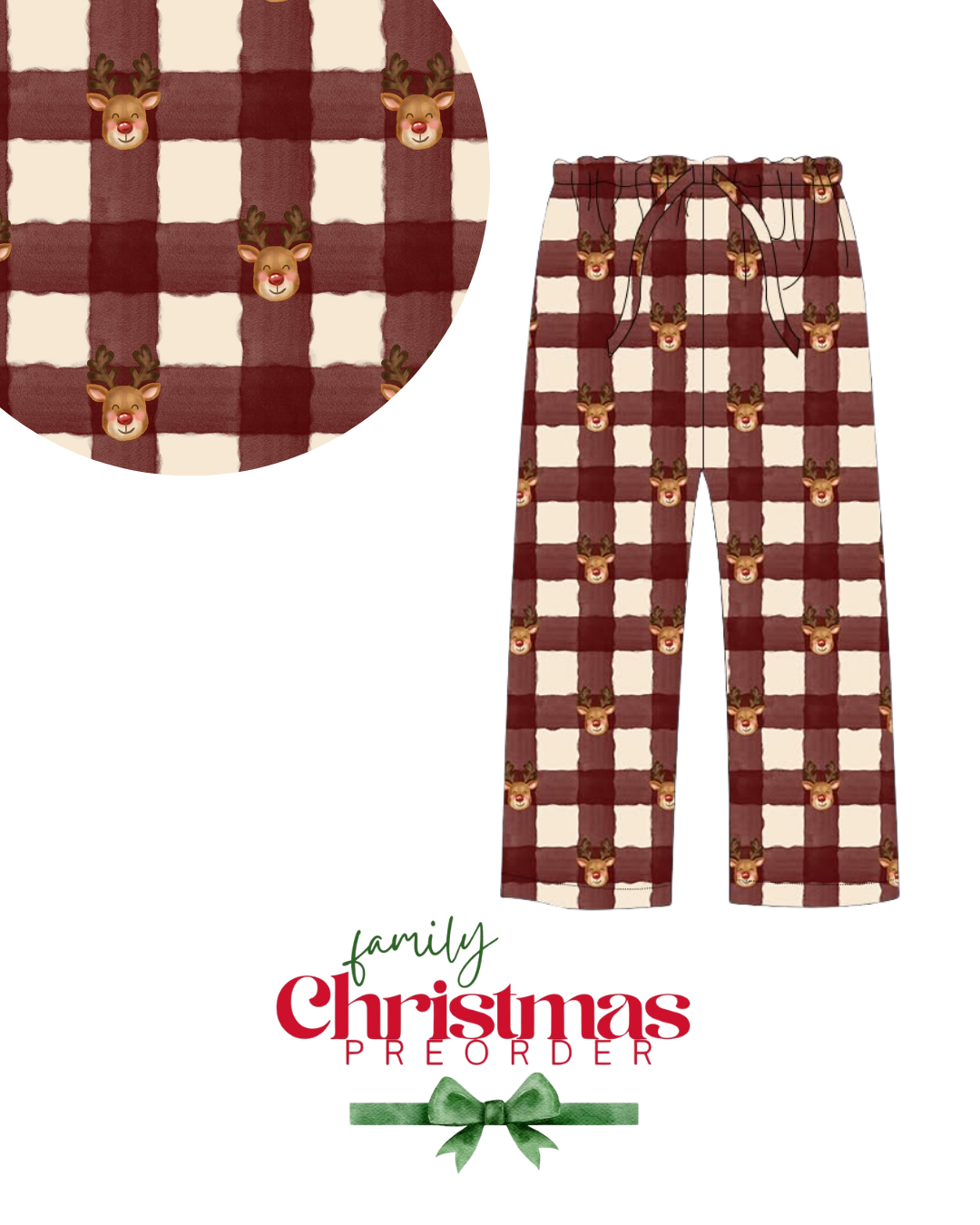Men's Reindeer Red Christmas Bamboo Pajamas (Preorder)