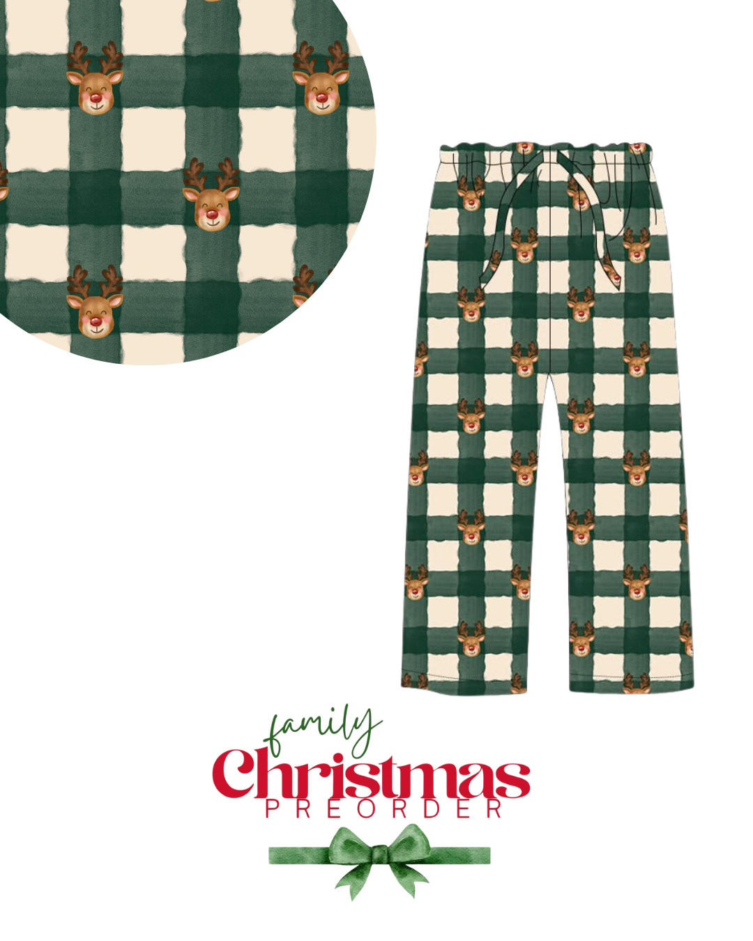 Men's Reindeer Evergreen Christmas Bamboo Pajamas (Preorder)